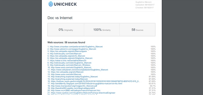 Unicheck sources